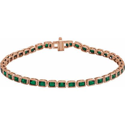Natural Tsavorite Garnet Line 7" Bracelet