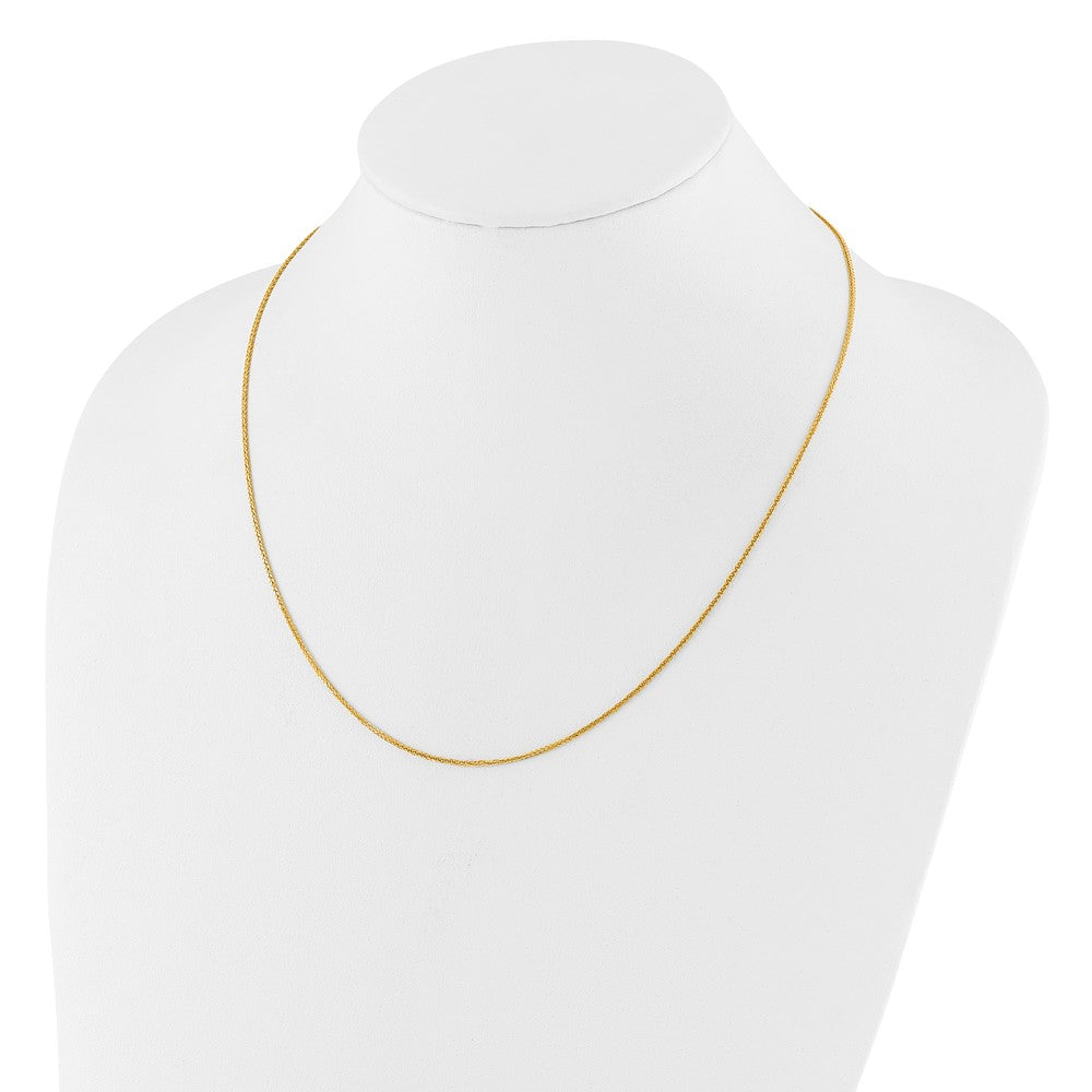 Adjustable 1mm Quadra Wheat Chain 22" - Yellow Gold