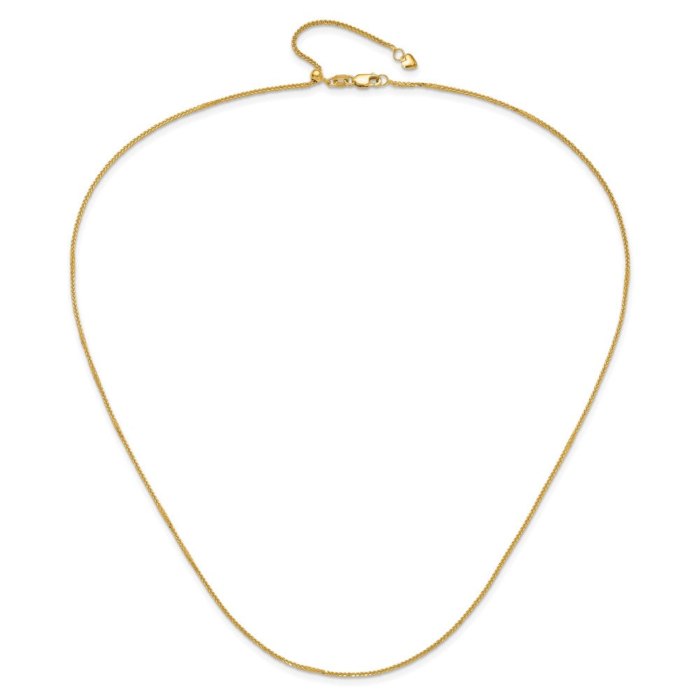Adjustable 1mm Quadra Wheat Chain 22" - Yellow Gold
