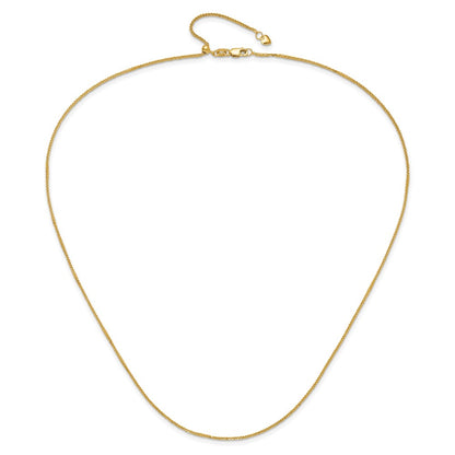 Adjustable 1mm Quadra Wheat Chain 22" - Yellow Gold