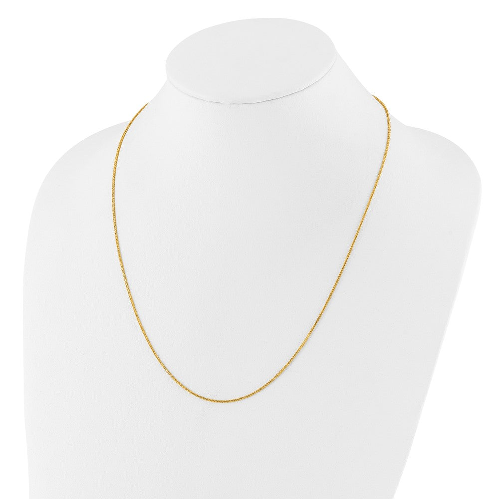 Adjustable 1mm Quadra Wheat Chain 22" - Yellow Gold