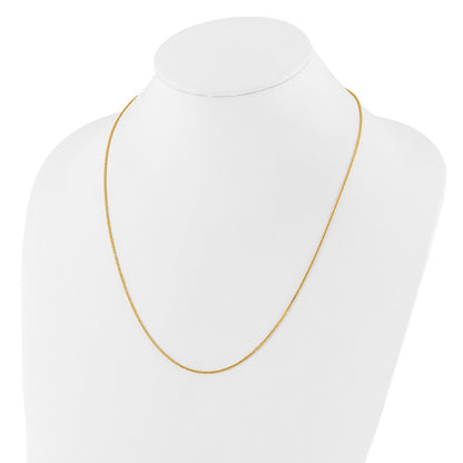 Adjustable 1mm Quadra Wheat Chain 22" - Yellow Gold