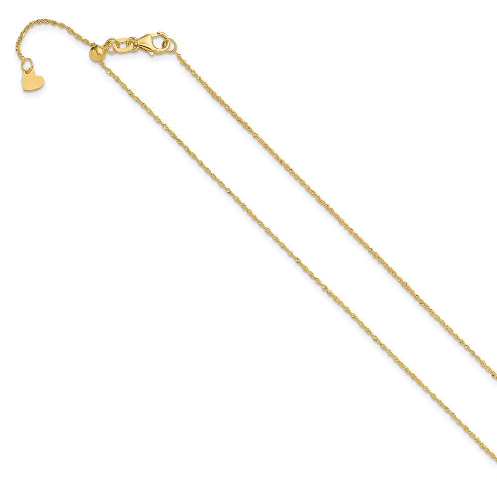 Adjustable 1.0mm Sparkle Singapore Chain 22" - Yellow Gold