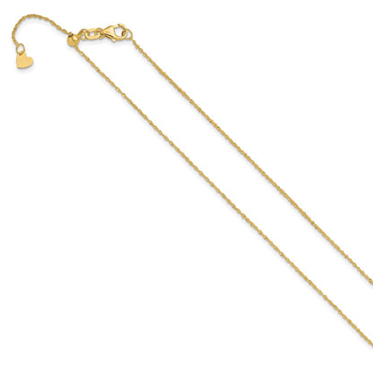 Adjustable 1.0mm Sparkle Singapore Chain 22" - Yellow Gold
