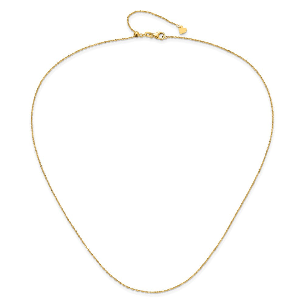 Adjustable 1.0mm Sparkle Singapore Chain 22" - Yellow Gold