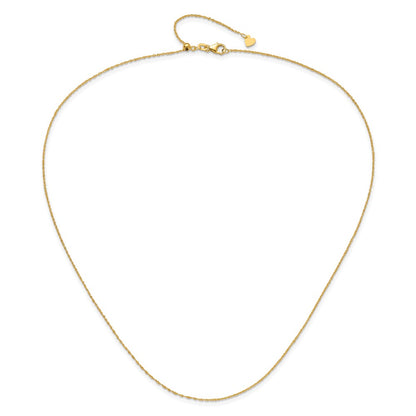 Adjustable 1.0mm Sparkle Singapore Chain 22" - Yellow Gold