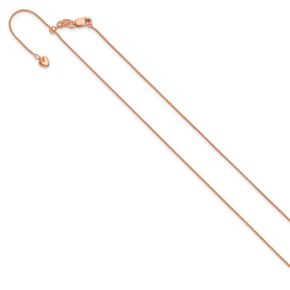 Adjustable .85mm Wheat Chain 22" - Rose Gold