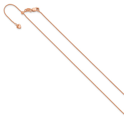 Adjustable .85mm Wheat Chain 22" - Rose Gold