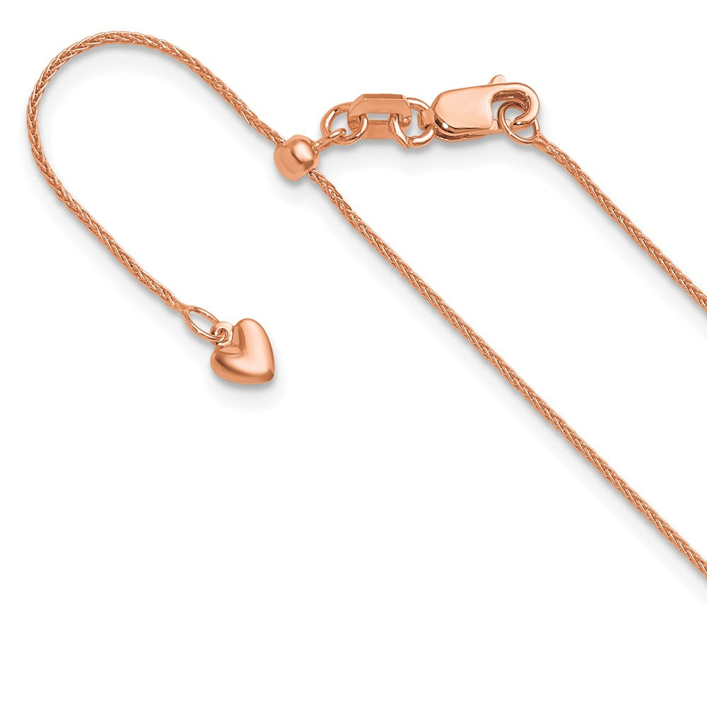 Adjustable .85mm Wheat Chain 22" - Rose Gold