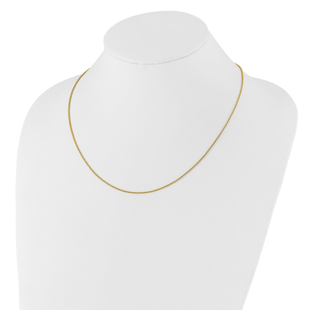 Adjustable 1.35mm Round Box Chain - Yellow Gold
