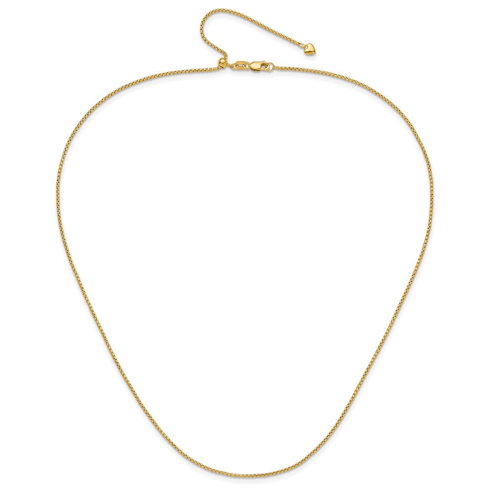 Adjustable 1.35mm Round Box Chain - Yellow Gold