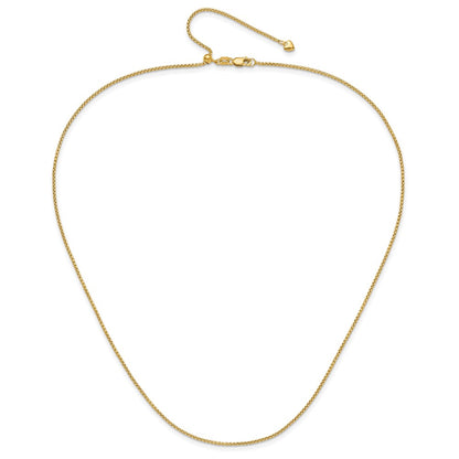 Adjustable 1.35mm Round Box Chain - Yellow Gold