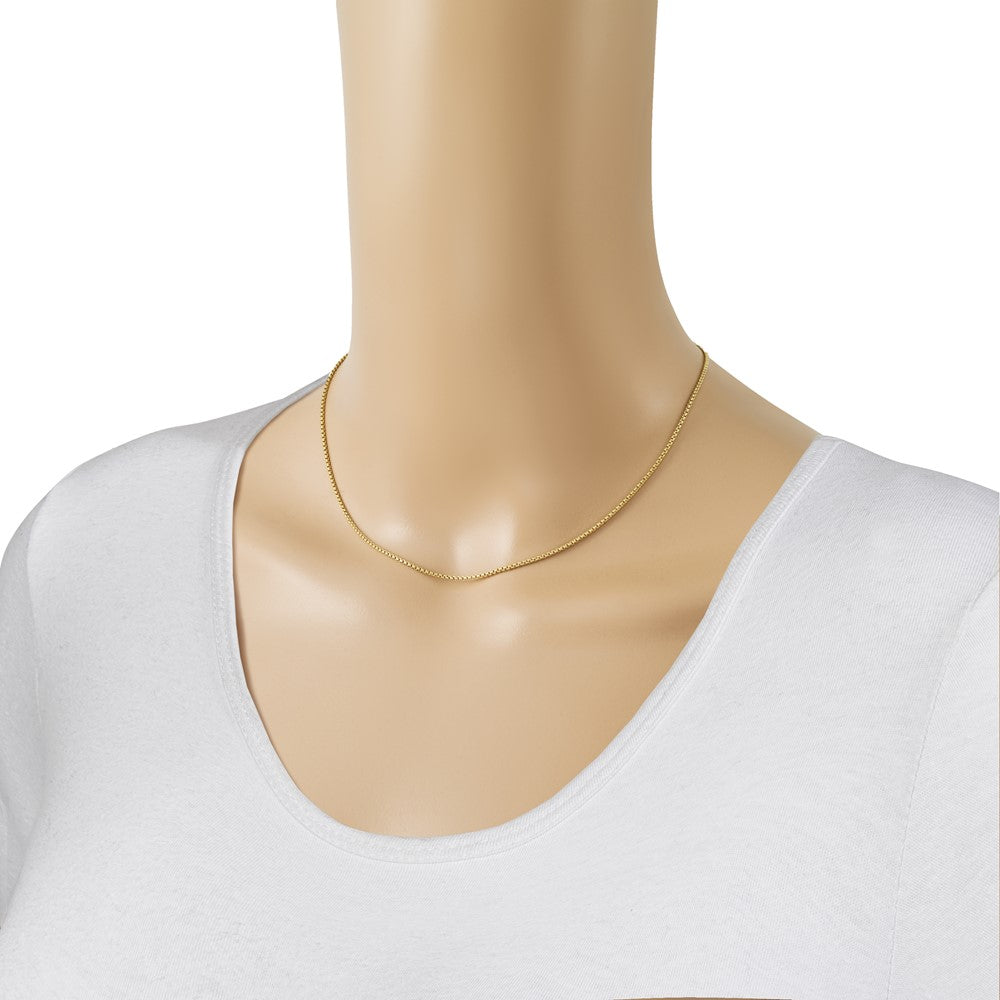 Adjustable 1.35mm Round Box Chain - Yellow Gold