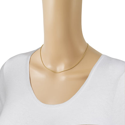 Adjustable 1.35mm Round Box Chain - Yellow Gold