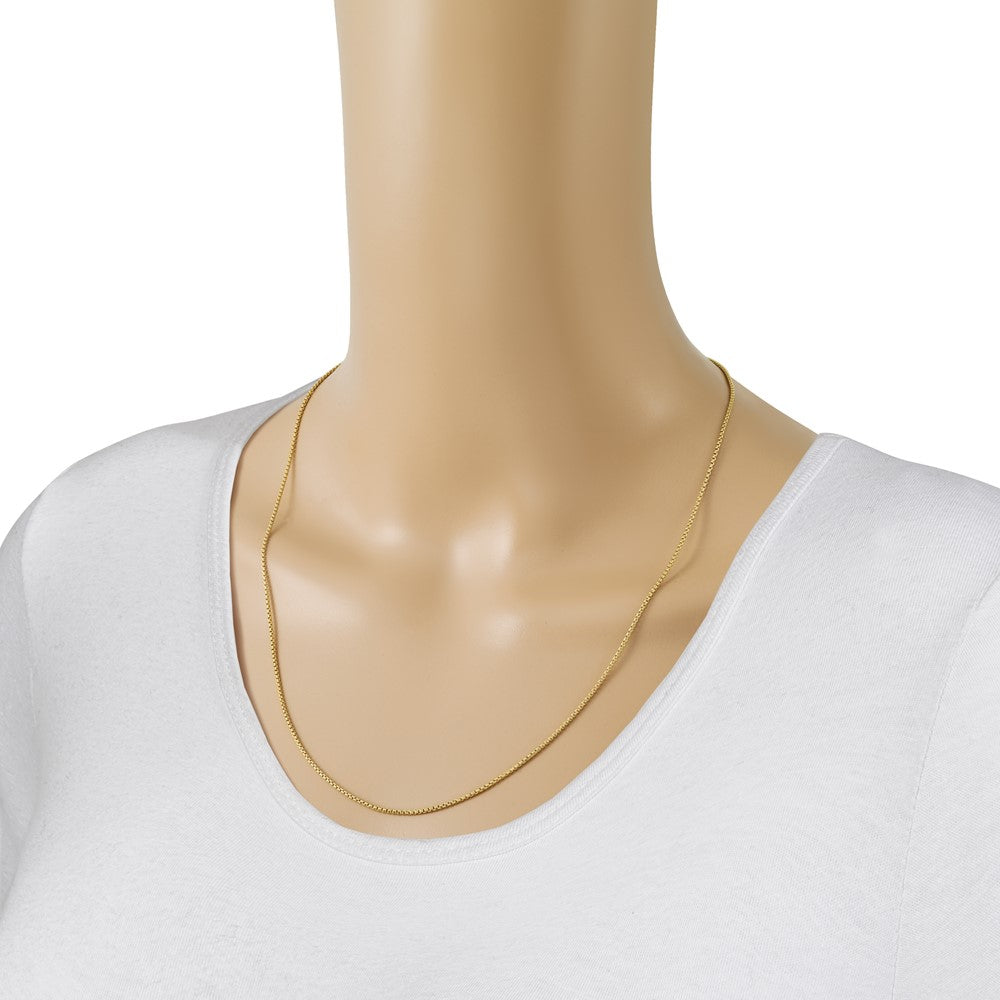 Adjustable 1.35mm Round Box Chain - Yellow Gold