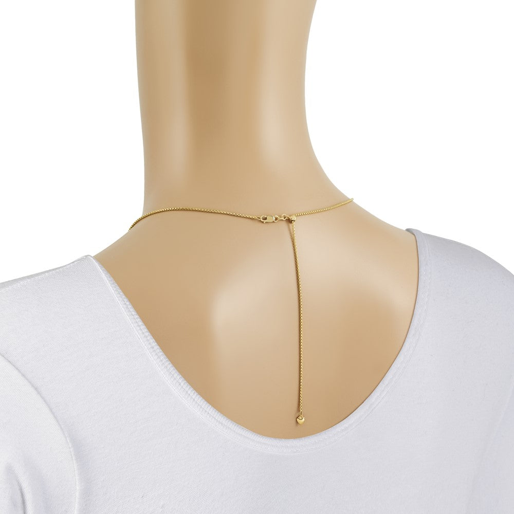 Adjustable 1.35mm Round Box Chain - Yellow Gold