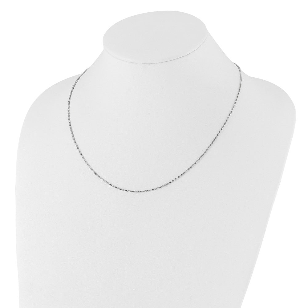 Adjustable 1.35mm Round Box Chain 22" - White Gold