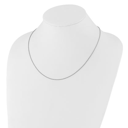 Adjustable 1.35mm Round Box Chain 22" - White Gold