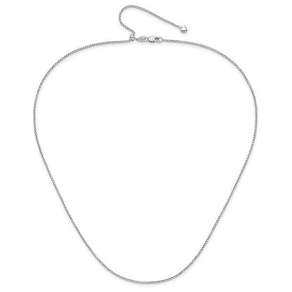 Adjustable 1.35mm Round Box Chain 22" - White Gold