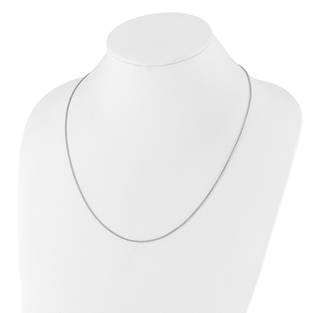 Adjustable 1.35mm Round Box Chain 22" - White Gold