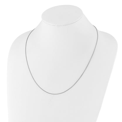 Adjustable 1.35mm Round Box Chain 22" - White Gold