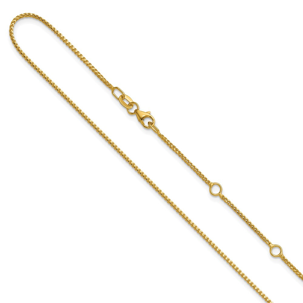 1.1mm Franco 1in+1in Adjustable Chain - Yellow Gold