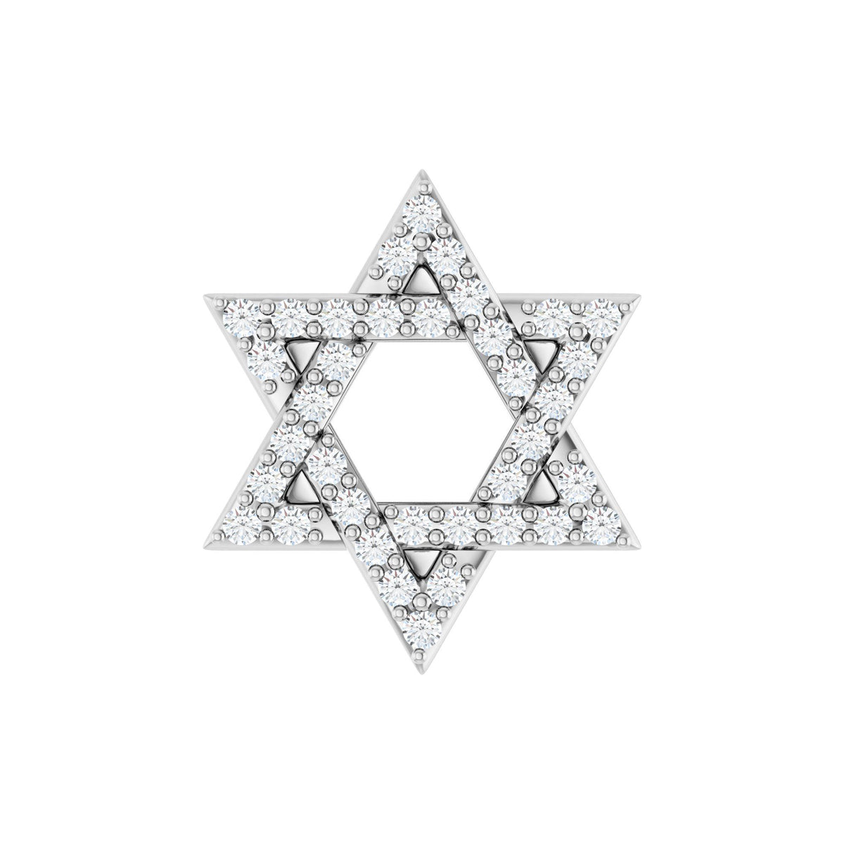 Natural Diamond Star of David Necklace or Pendant