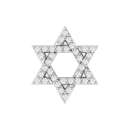 Natural Diamond Star of David Necklace or Pendant