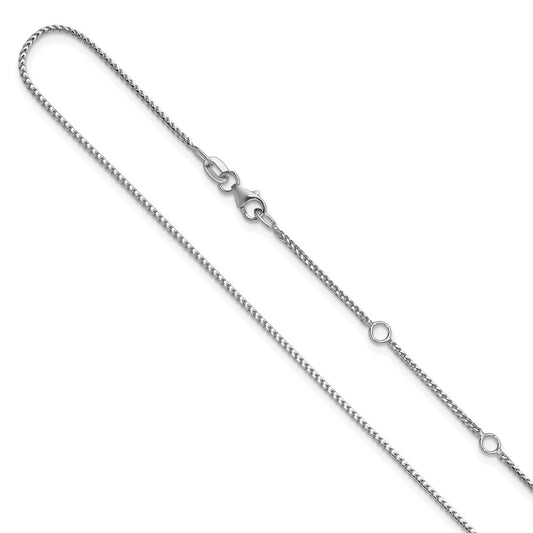 1.1mm Franco 1in+1in Adjustable Chain - White Gold