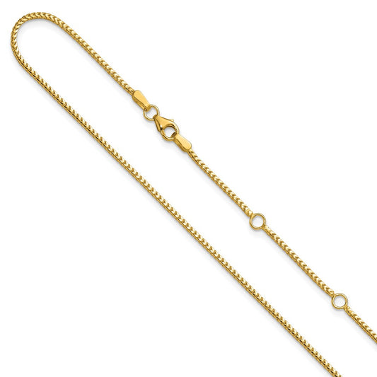 1.25mm Franco 1in+1in Adjustable Chain - Yellow Gold