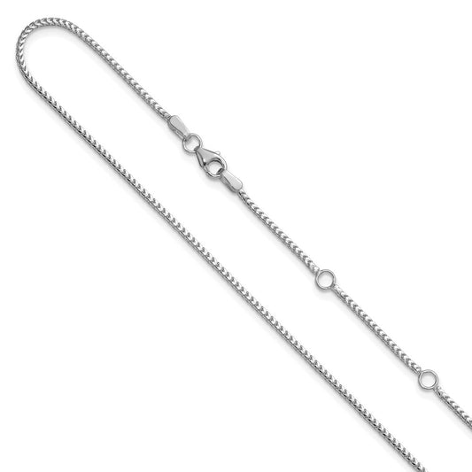 1.25mm Franco 1in+1in Adjustable Chain - White Gold