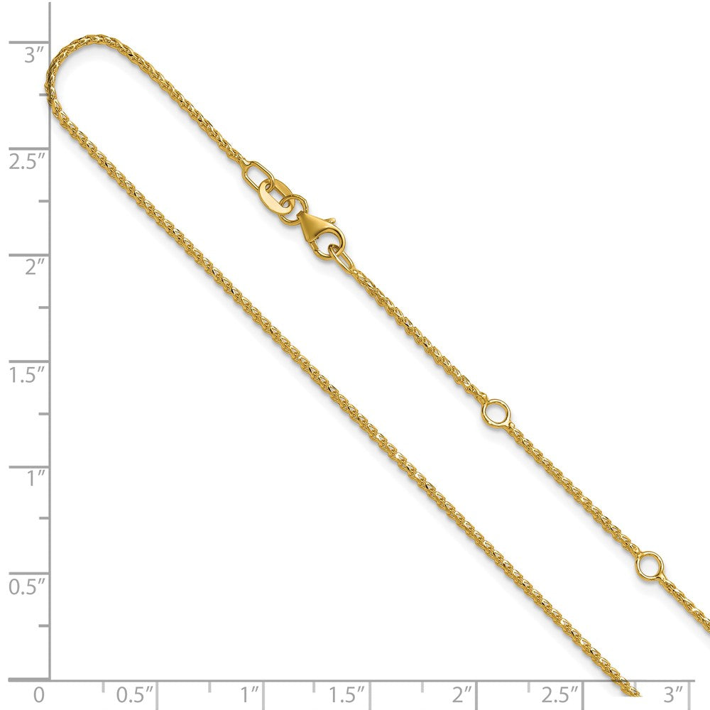 1.15mm D/C Open Franco 1in+1in Adjustable Chain - Yellow Gold