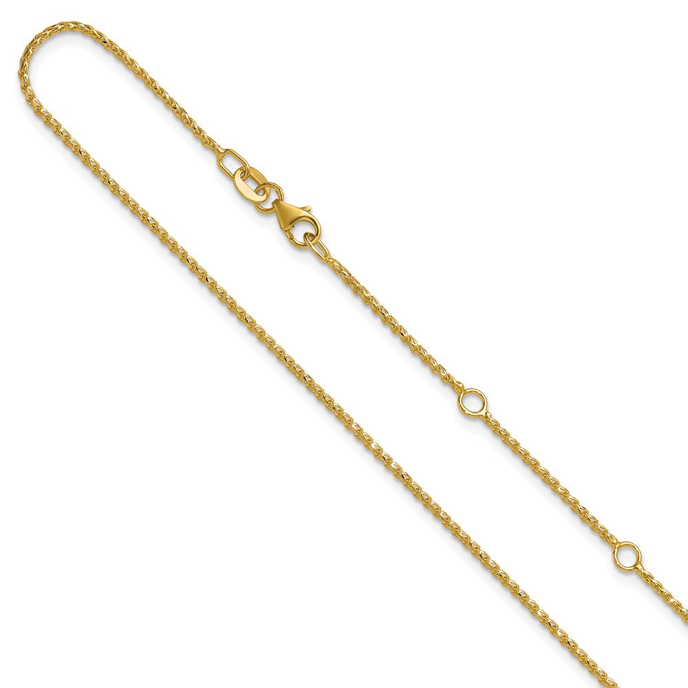 1.15mm D/C Open Franco 1in+1in Adjustable Chain - Yellow Gold