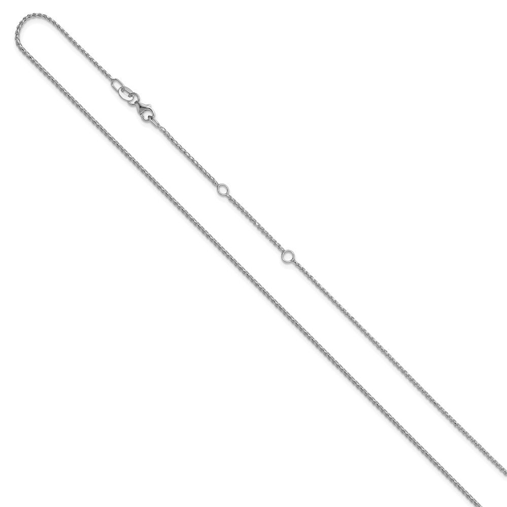 1.15mm D/C Open Franco 1in+1in Adjustable Chain - White Gold