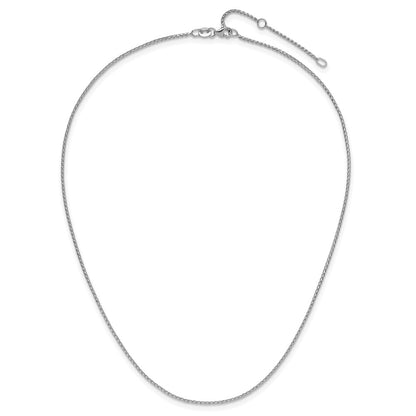 1.15mm D/C Open Franco 1in+1in Adjustable Chain - White Gold