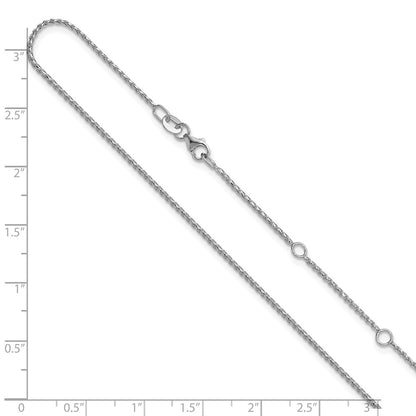 1.15mm D/C Open Franco 1in+1in Adjustable Chain - White Gold