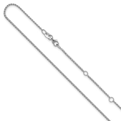 1.15mm D/C Open Franco 1in+1in Adjustable Chain - White Gold