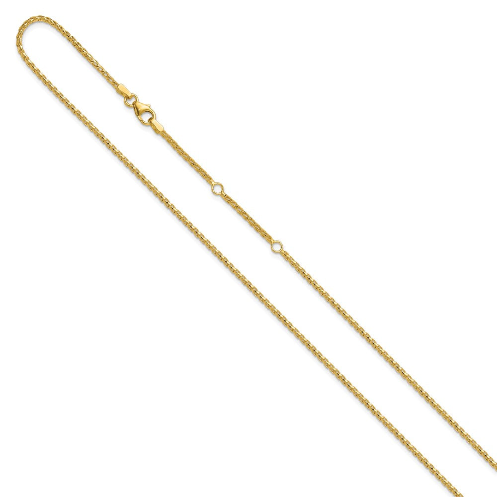 1.65mm D/C Open Franco 1in+1in Adjustable Chain - Yellow Gold