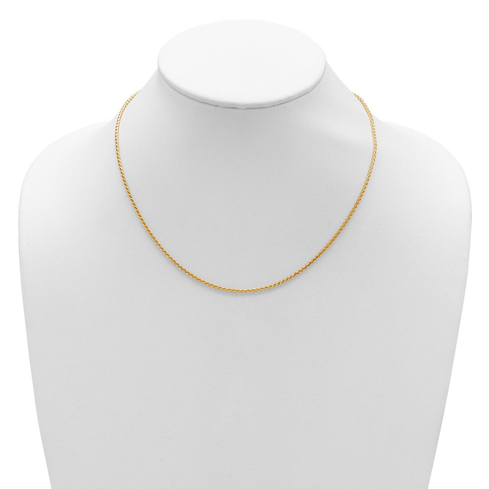 1.65mm D/C Open Franco 1in+1in Adjustable Chain - Yellow Gold