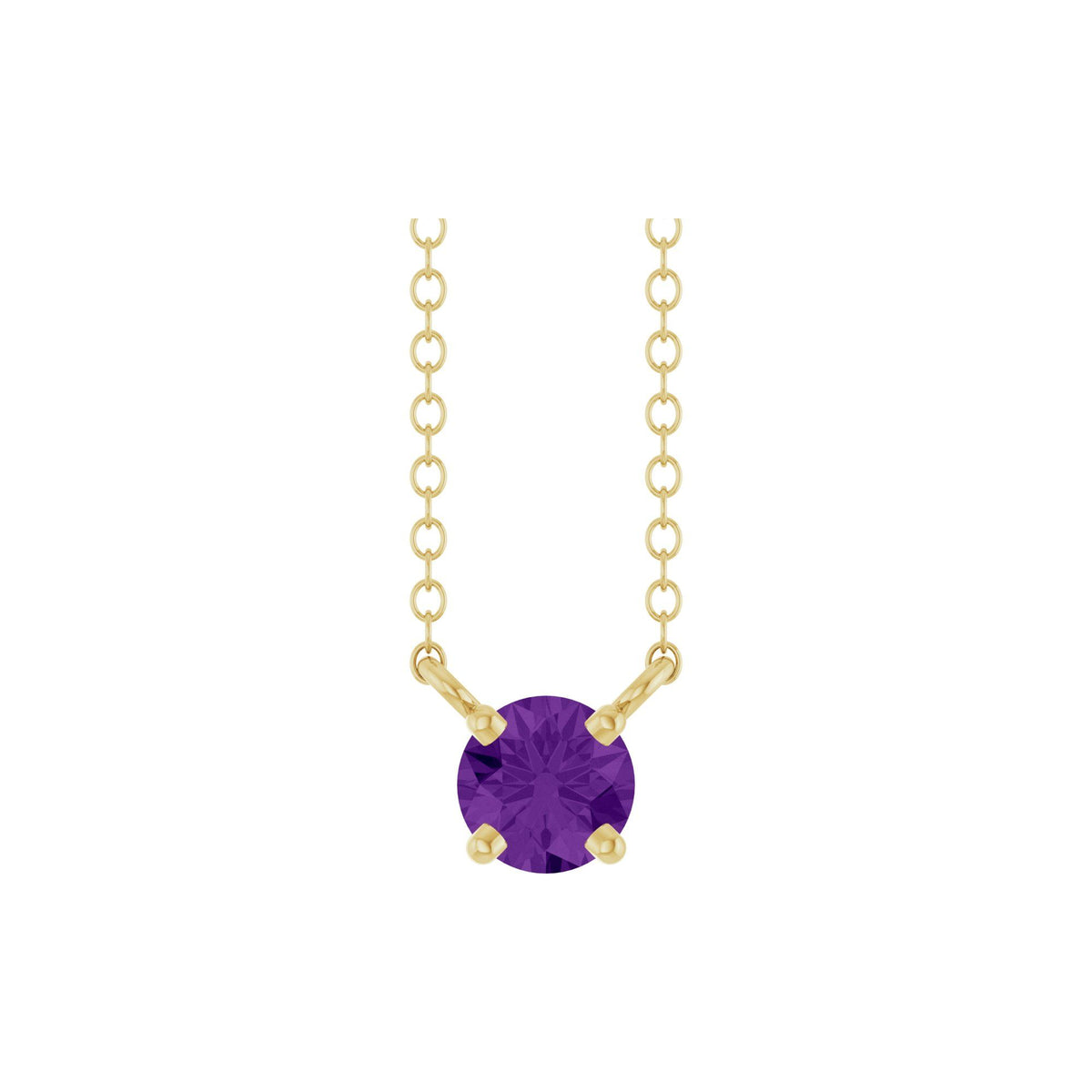 Natural Amethyst Solitaire 18" Necklace