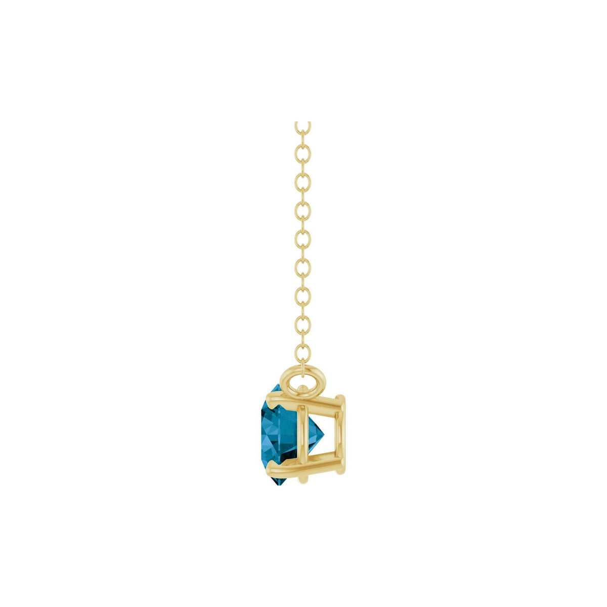 Natural London Blue Topaz Solitaire 18" Necklace