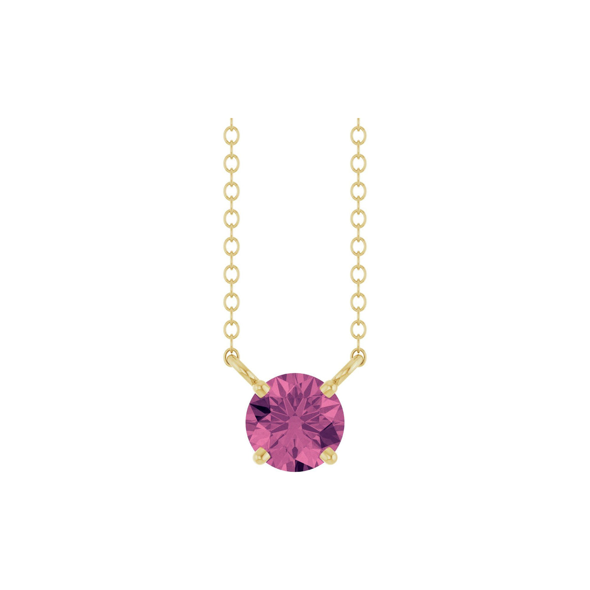 Natural Pink Tourmaline Solitaire 18" Necklace 2