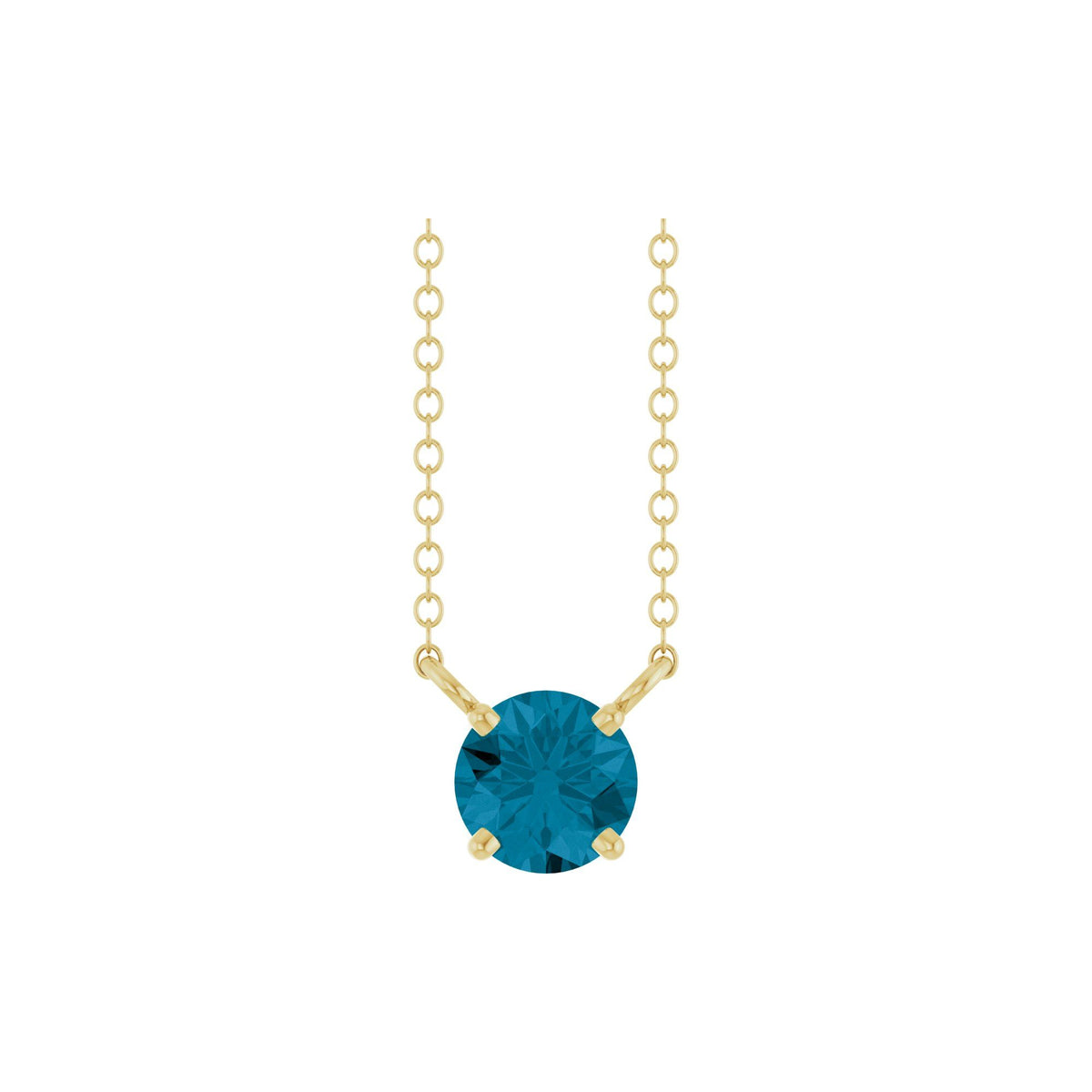 Natural London Blue Topaz Solitaire 18" Necklace