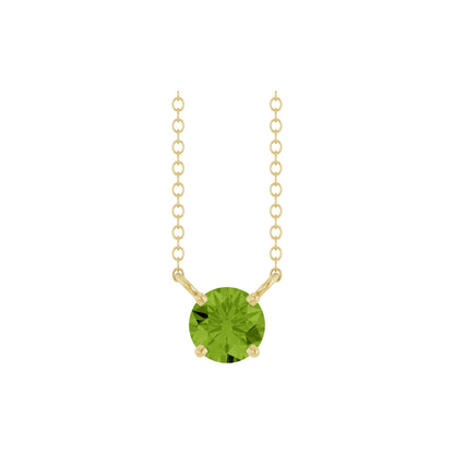 Natural Peridot Solitaire 18" Necklace