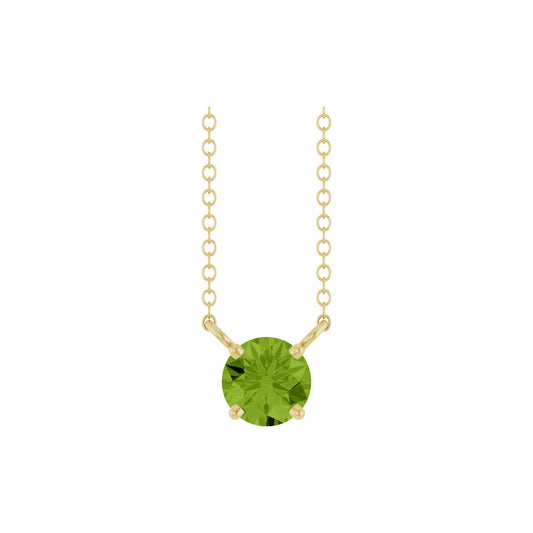 Natural Peridot Solitaire 18" Necklace