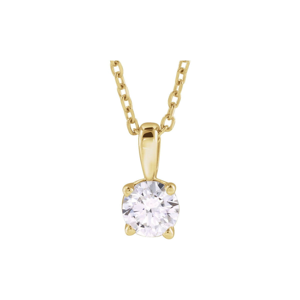 Natural Diamond Solitaire Necklace or Pendant