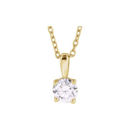 Natural Diamond Solitaire Necklace or Pendant