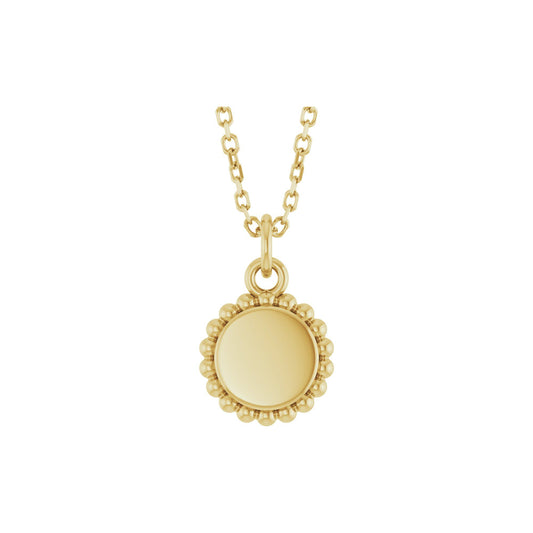 Engravable Beaded Disc 16-18" Necklace