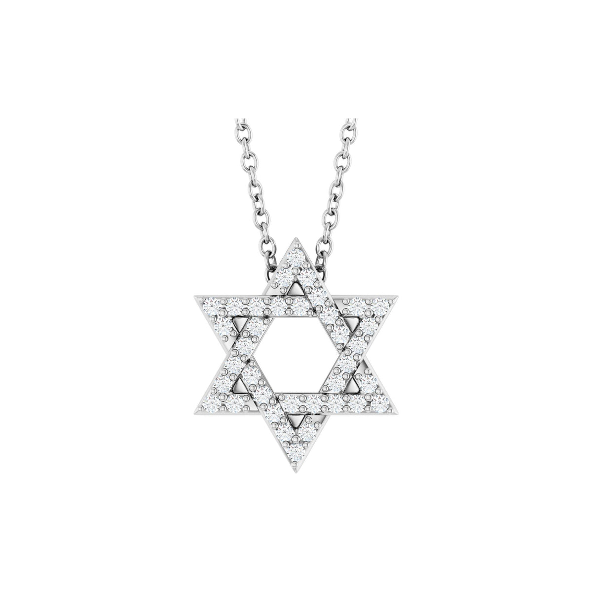 Natural Diamond Star of David Necklace or Pendant