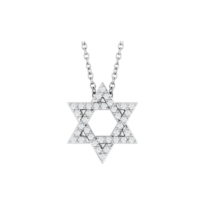 Natural Diamond Star of David Necklace or Pendant